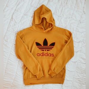 Adidas Golden Yellow Hoodie with Red Logo